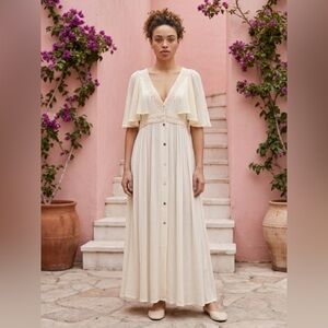 NWT Somedays Lovin Cream Flowy Maxi Dress